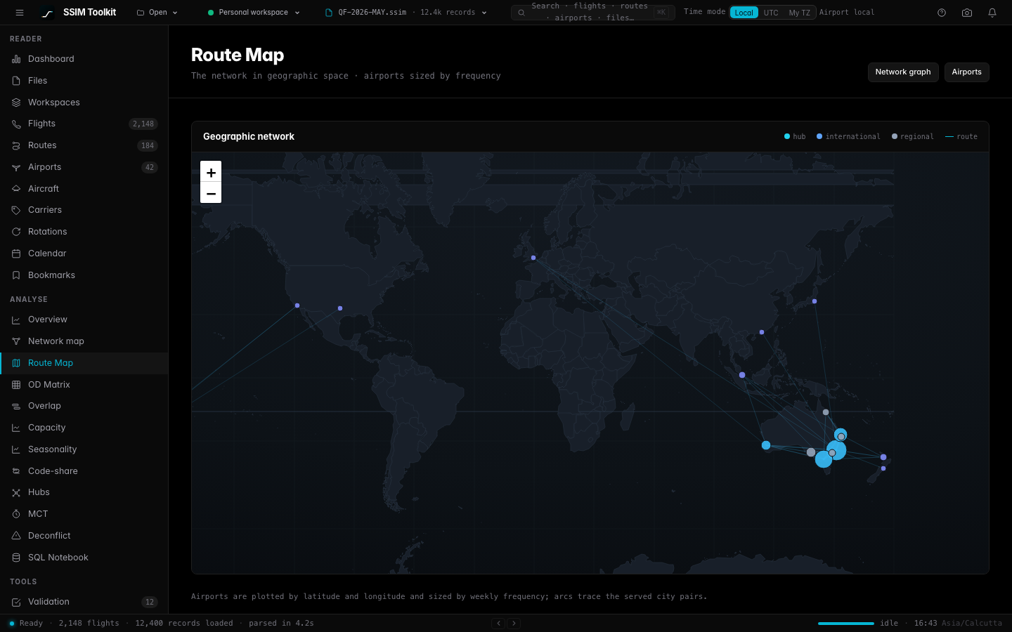 Geographic route map